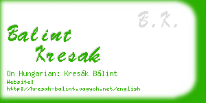 balint kresak business card